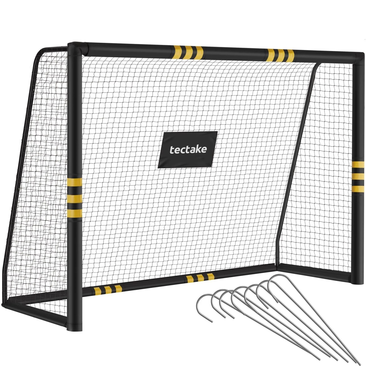 Tectake Fußballtor Harry Wetterfest 306 x 206 cm Reißfestes Netz 306 x 121 x 206 cm 306 x 121 x 206 cm Schwarz Gelb