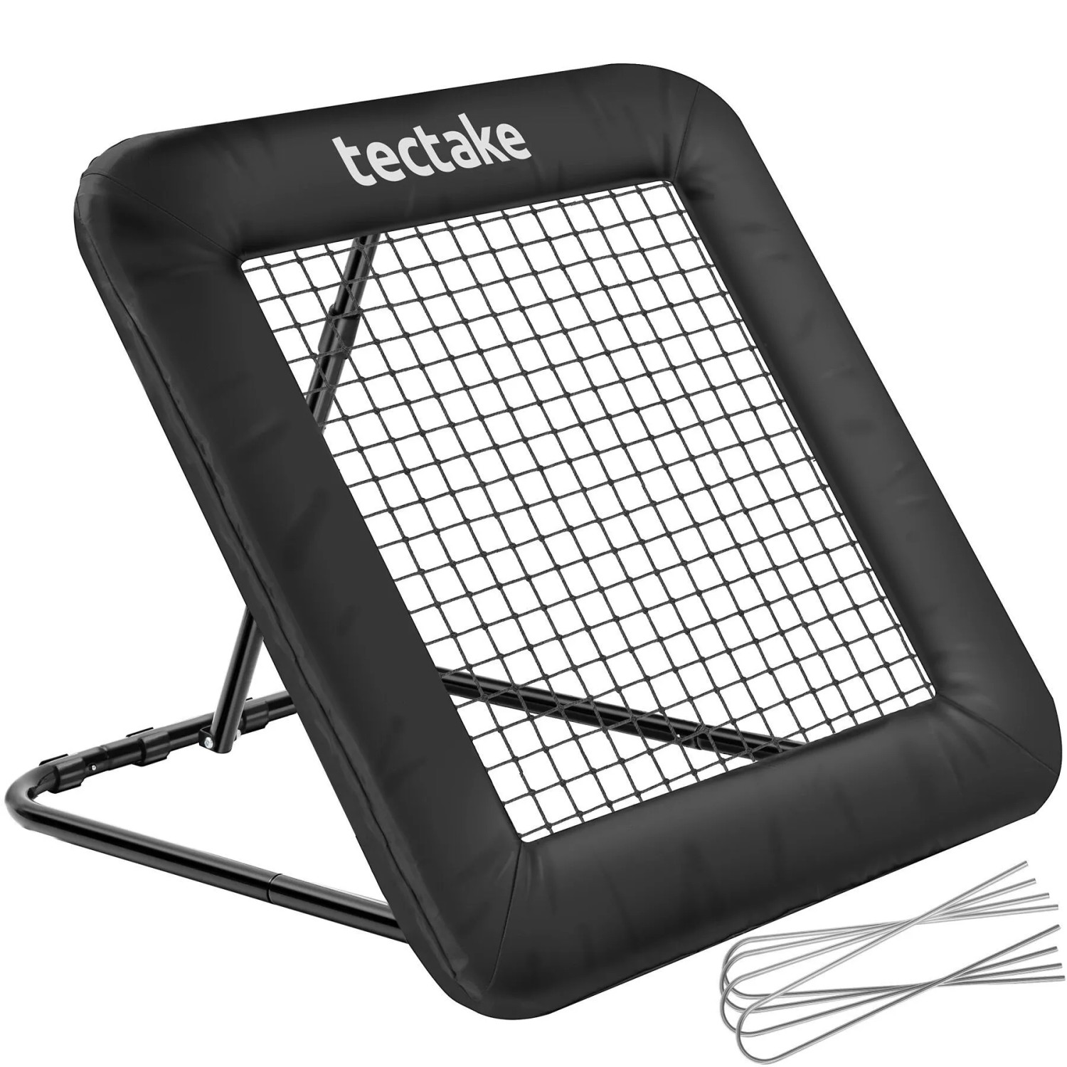 Tectake Rebounder Für Fußball Alphonso In 7 Stufen Verstellbar Klappbar Wetterfest Für Drinnen und Draußen 100 x 100 cm 95 x 100 x 96 cm Schwarz