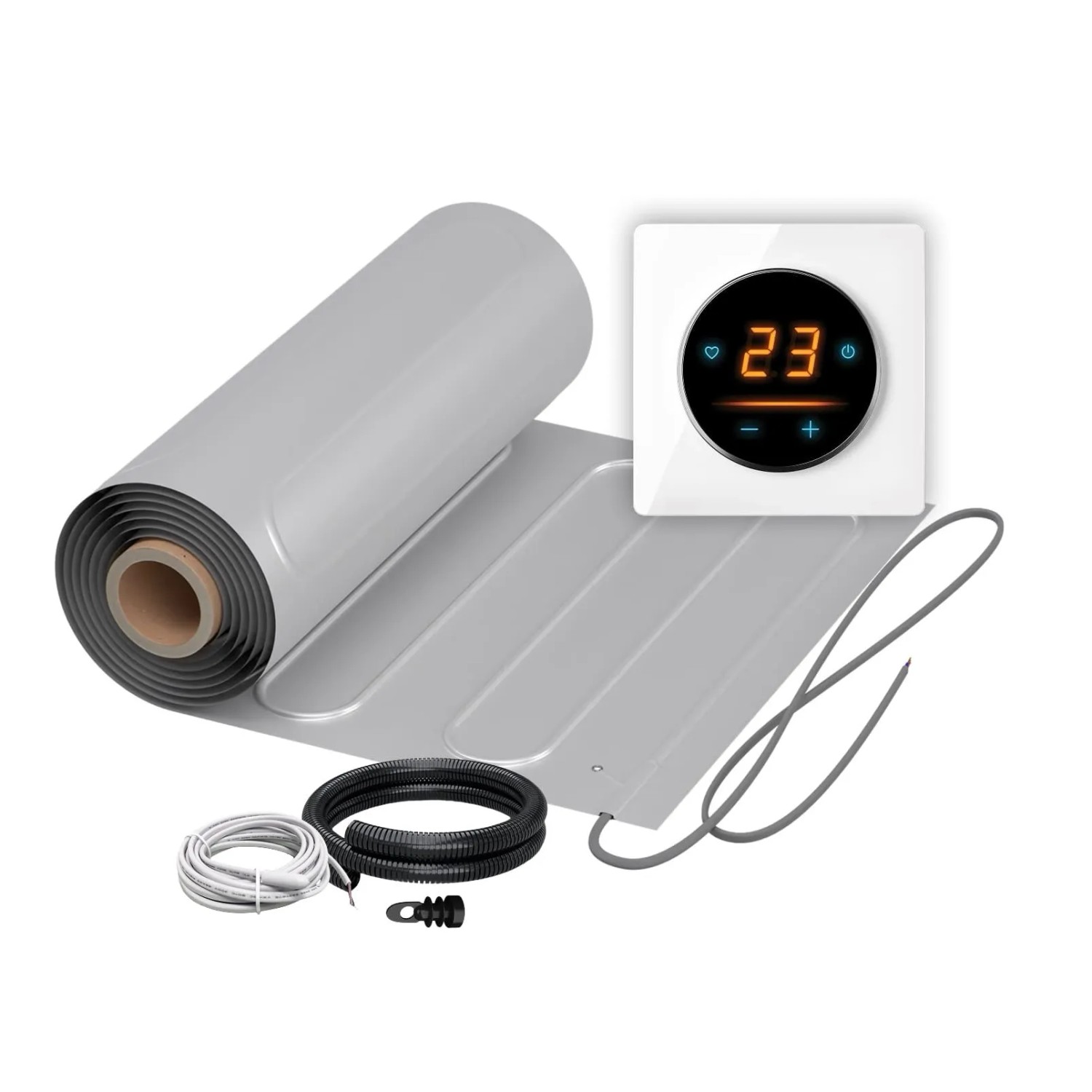 WARMON Fußbodenheizung Elektrisch ALU 150 W/m² mit WiFi Thermostat OKE 25 Weiß 5 m²