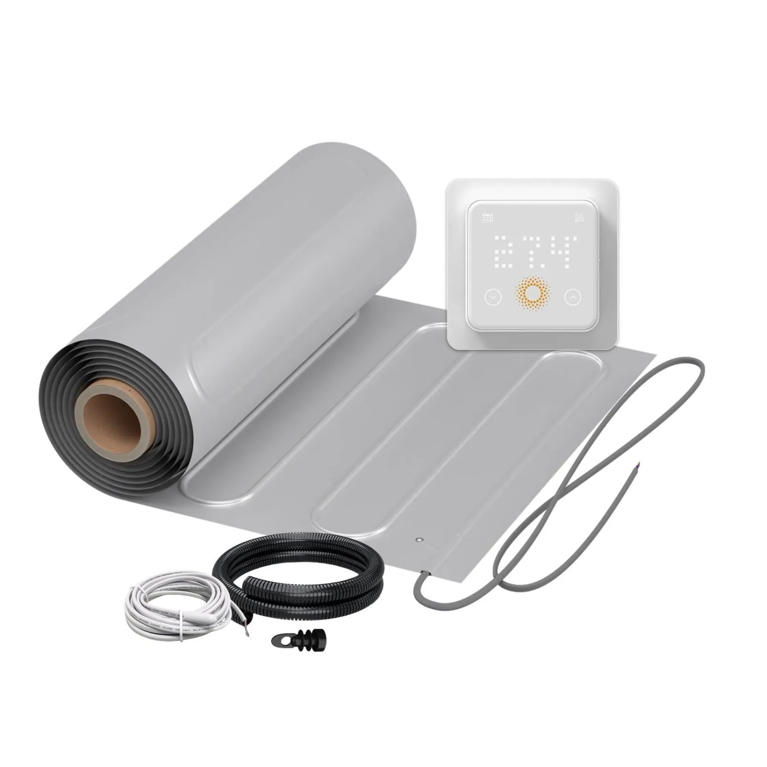 WARMON Fußbodenheizung Elektrisch ALU 150 W/m² inkl. TS 500 WiFi Thermostat Weiß 7 m²