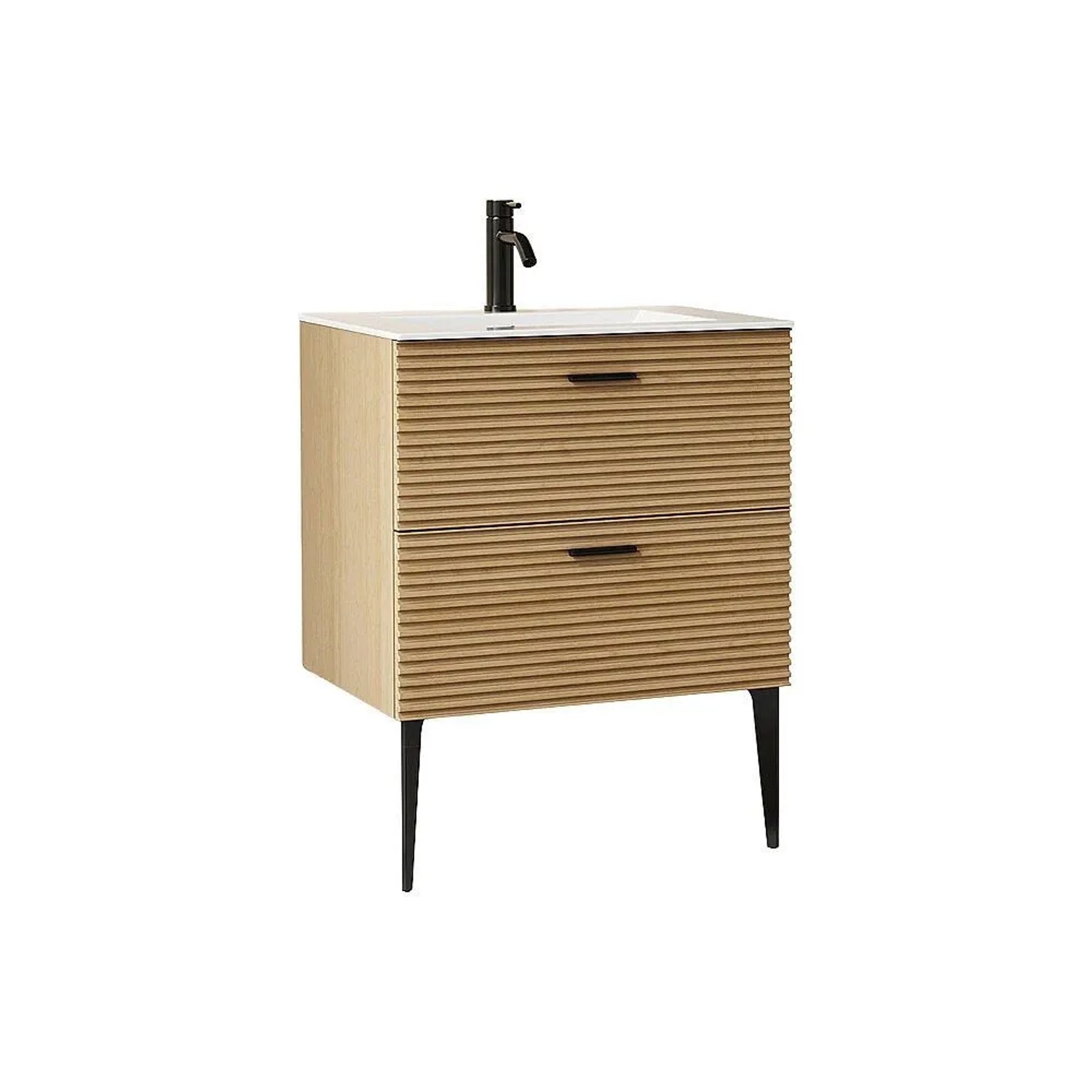 Vente-unique Einzelwaschtisch Sarone Naturfarben Hell 60 cm