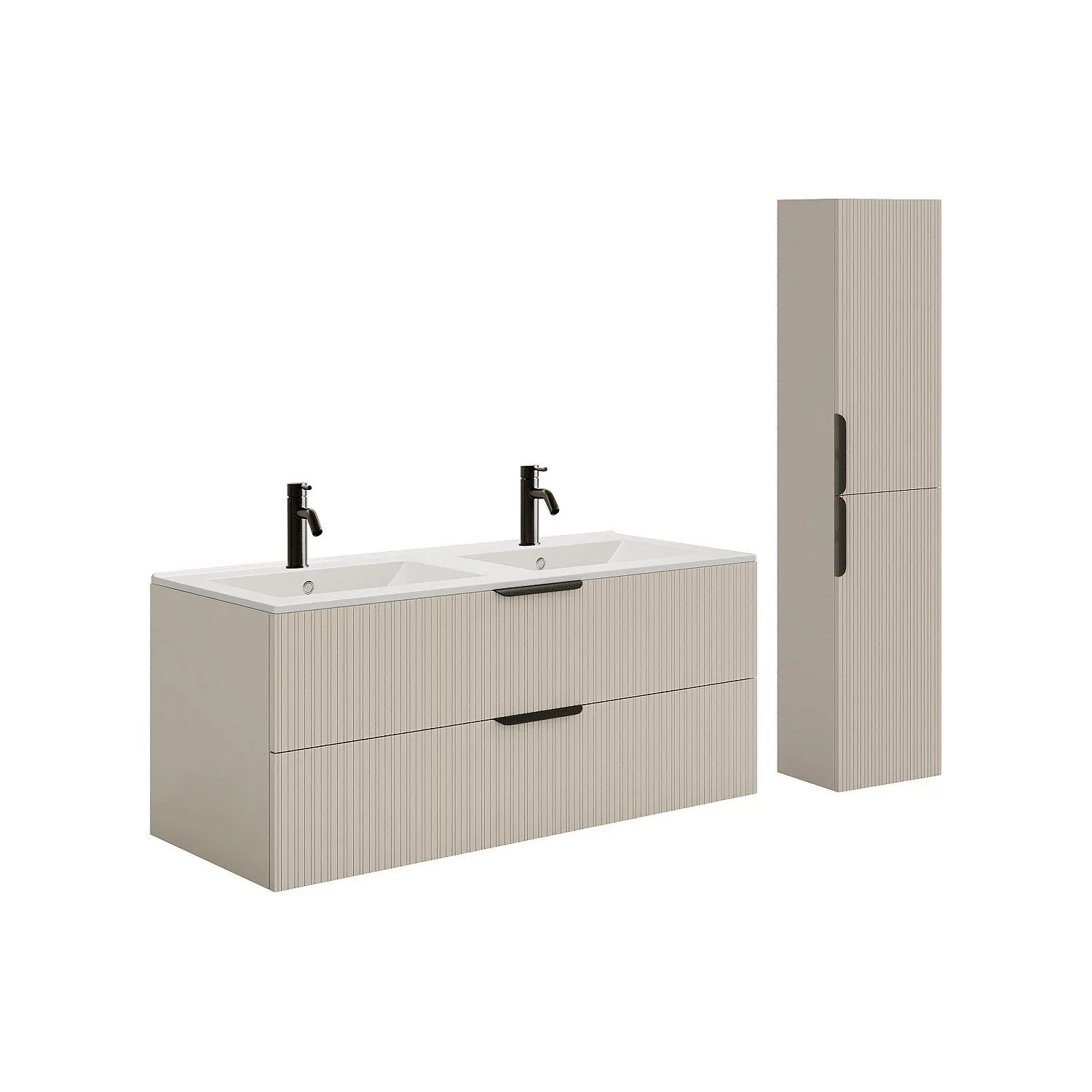 Vente-unique Badmöbel-Set Daliko Beige 120 cm