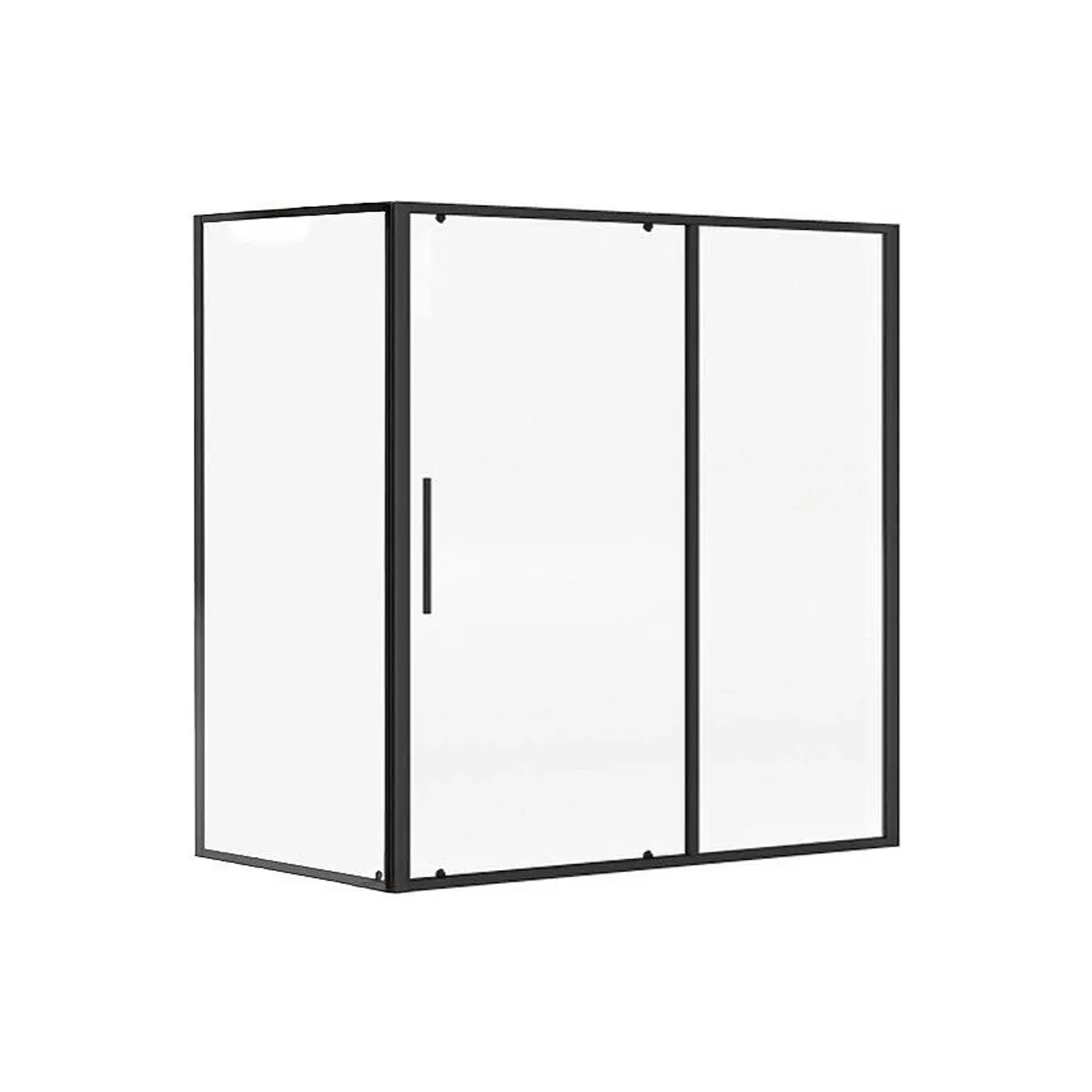 Vente-unique Duschwand Toroni Schwarz 160 cm