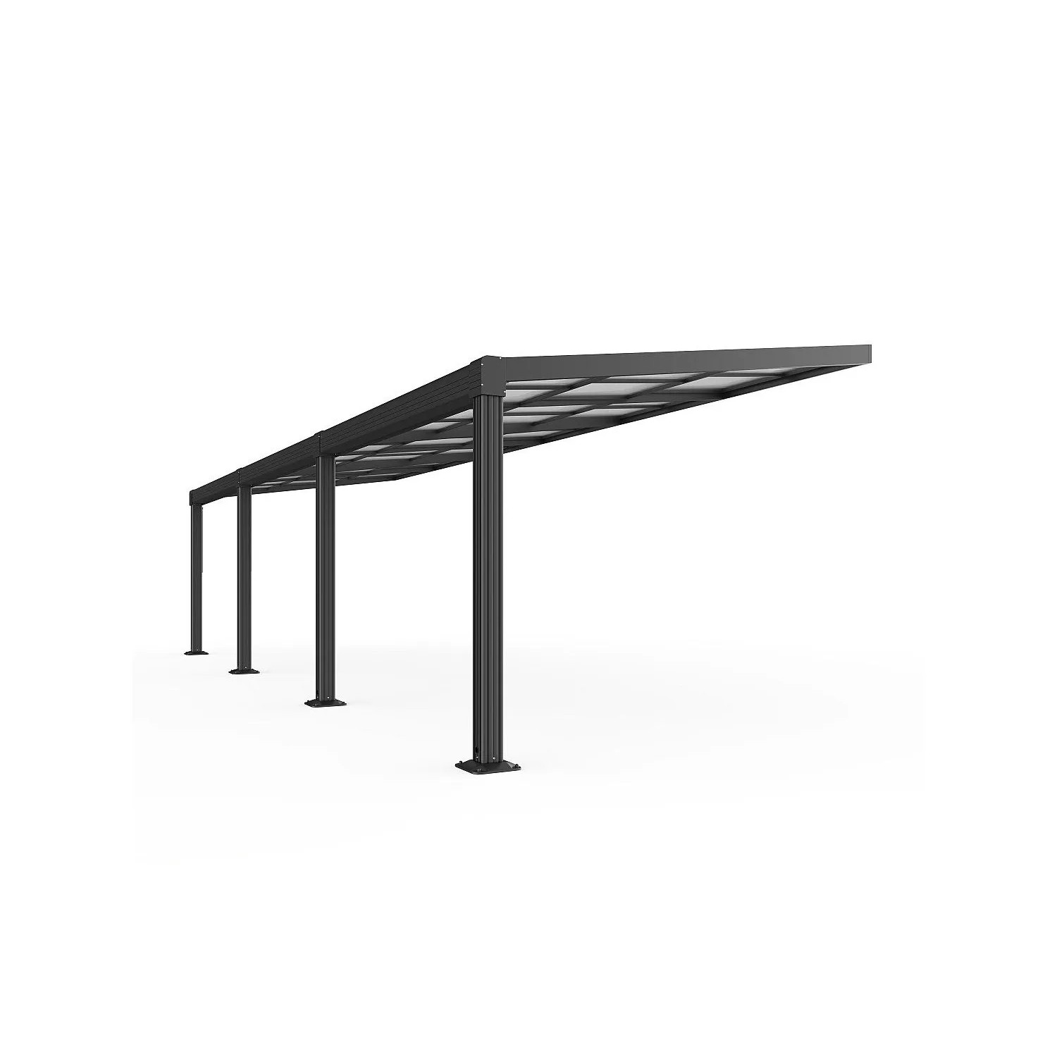 Vente-unique Anlehnende Pergola Izeda Anthrazitgrau 880 cm
