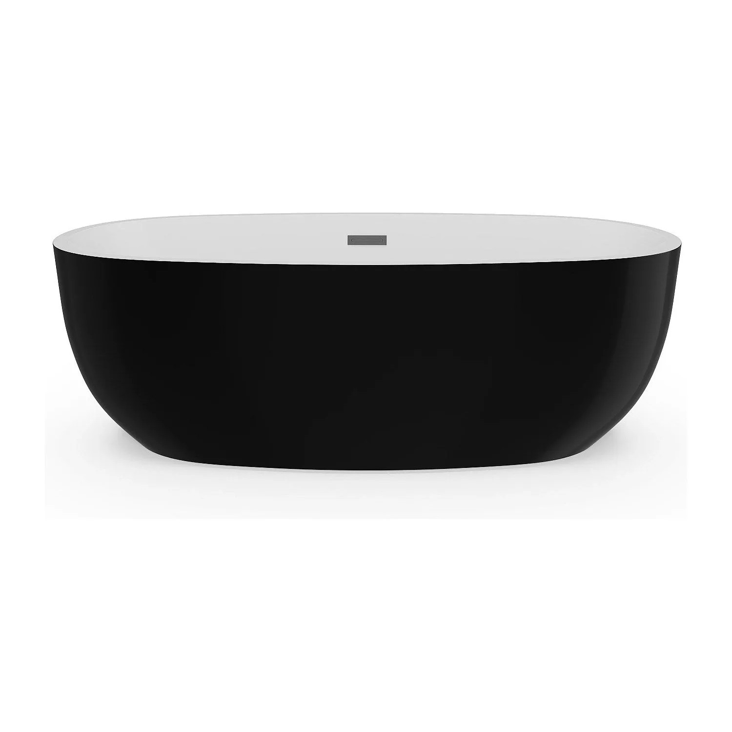 Vente-unique Freistehende Badewanne Nica Schwarz 170 cm