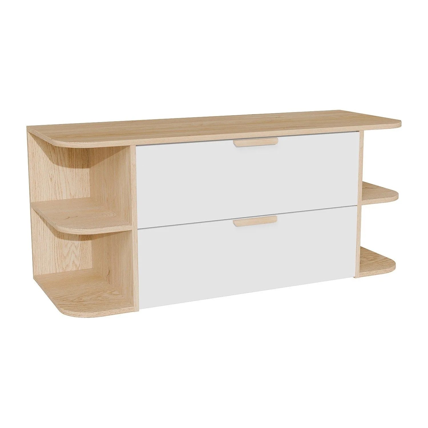 Vente-unique Waschbeckenunterschrank Avoreli Naturfarben Hell Weiß 120 cm