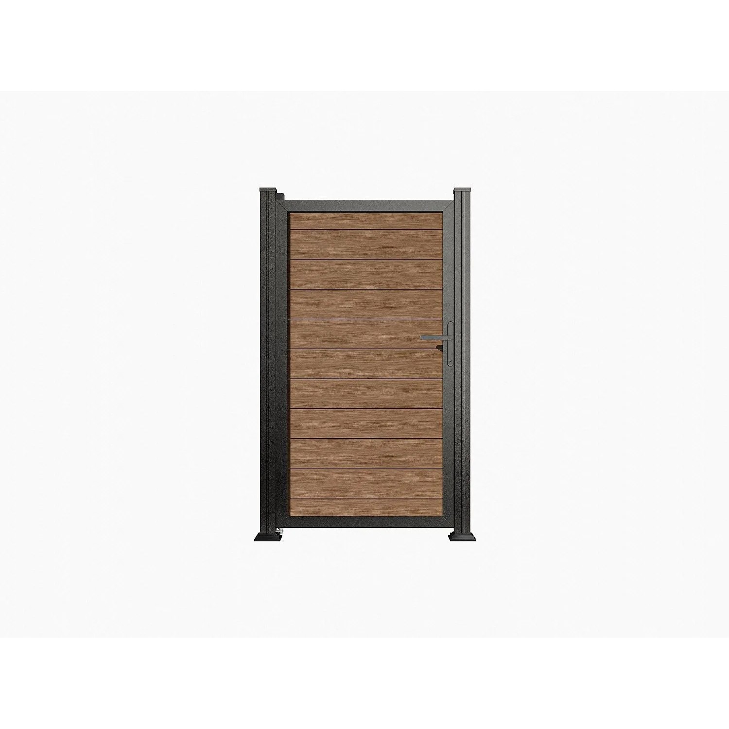 Vente-unique Eingangstor Senzio Schwarz Braun 100 cm