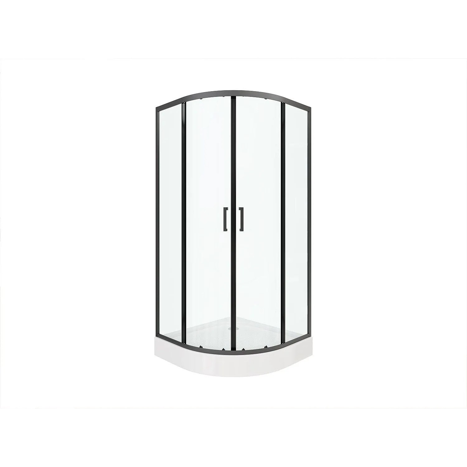 Vente-unique Duschwand Sidoa Schwarz 90 cm