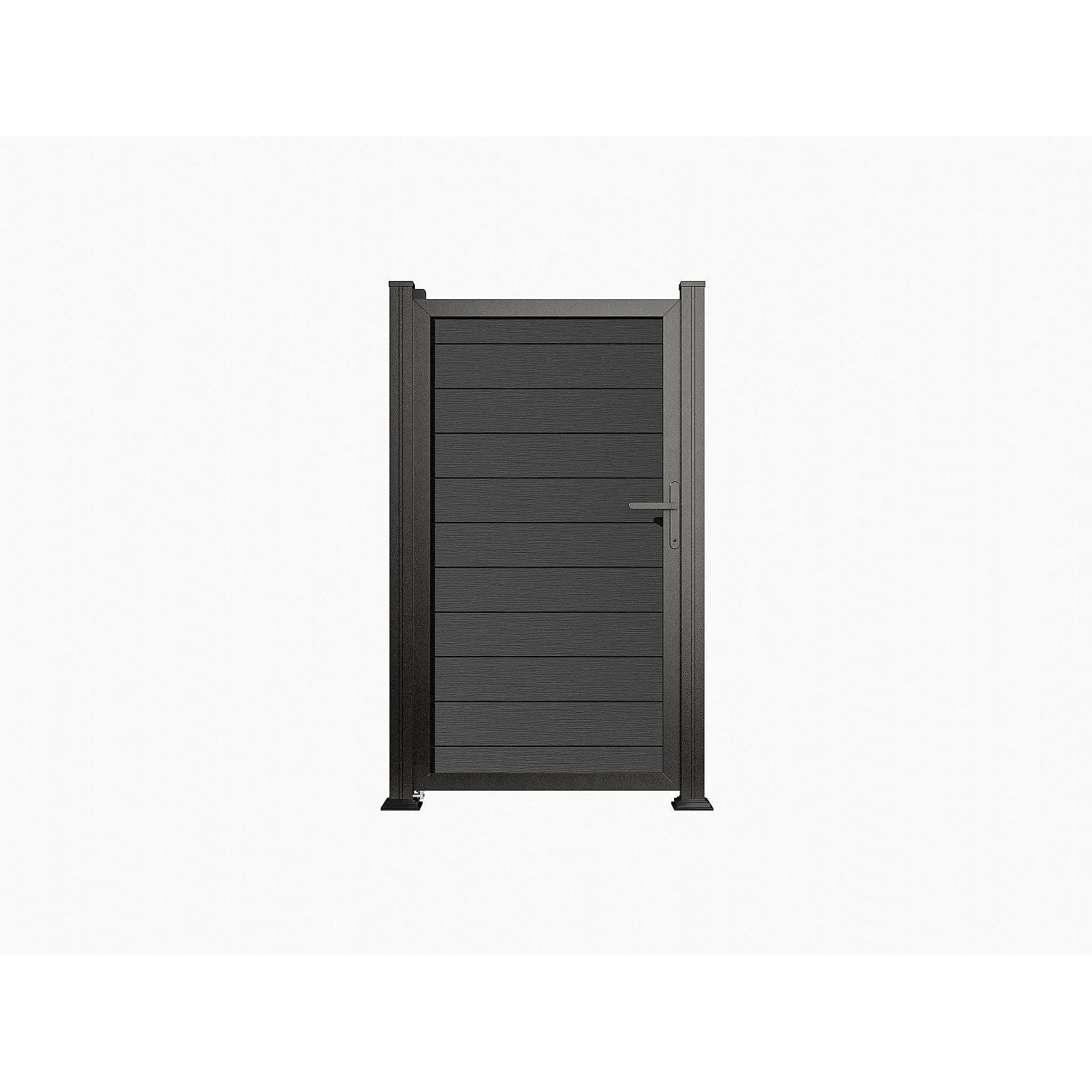 Vente-unique Eingangstor Senzio Schwarz Anthrazitgrau 100 cm