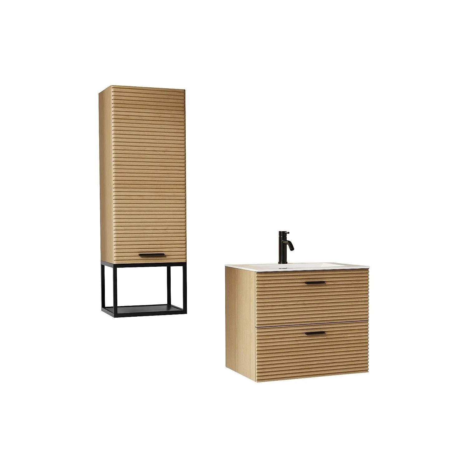 Vente-unique Badmöbel-Set Sarone Naturfarben Hell 60 cm