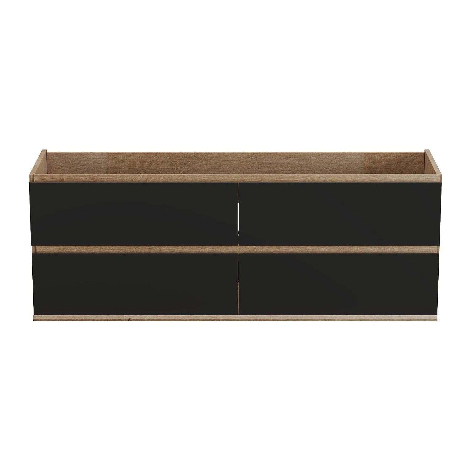Vente-unique Waschbeckenunterschrank Saburi Schwarz Naturfarben Hell 150 cm