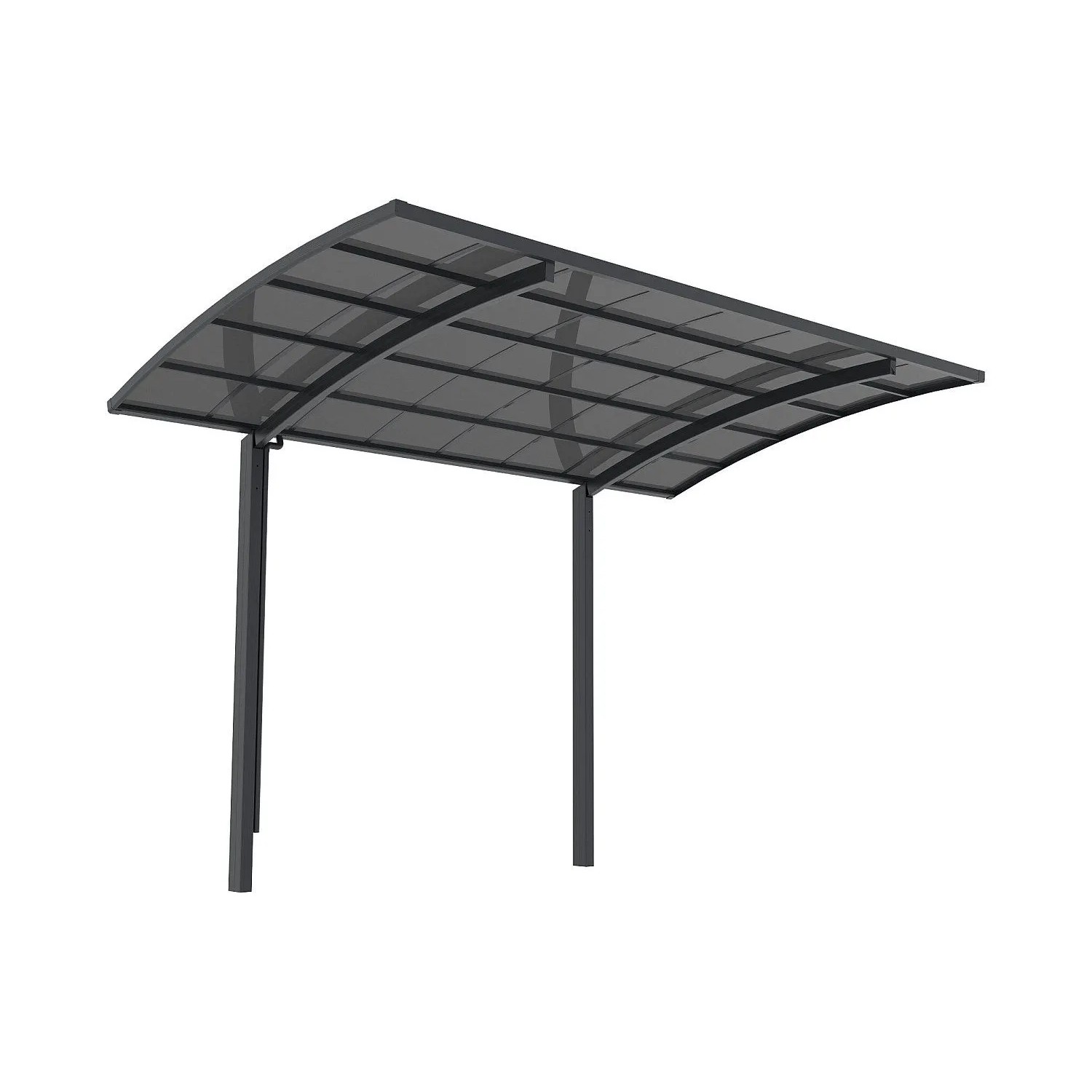 Vente-unique Freistehendes Carport Aluvio Anthrazitgrau 500 cm
