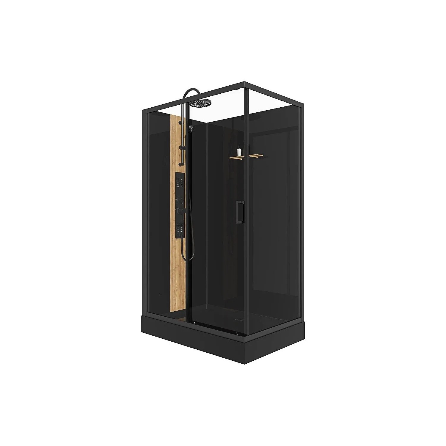 Vente-unique Duschkabine Vituna Schwarz 120 cm