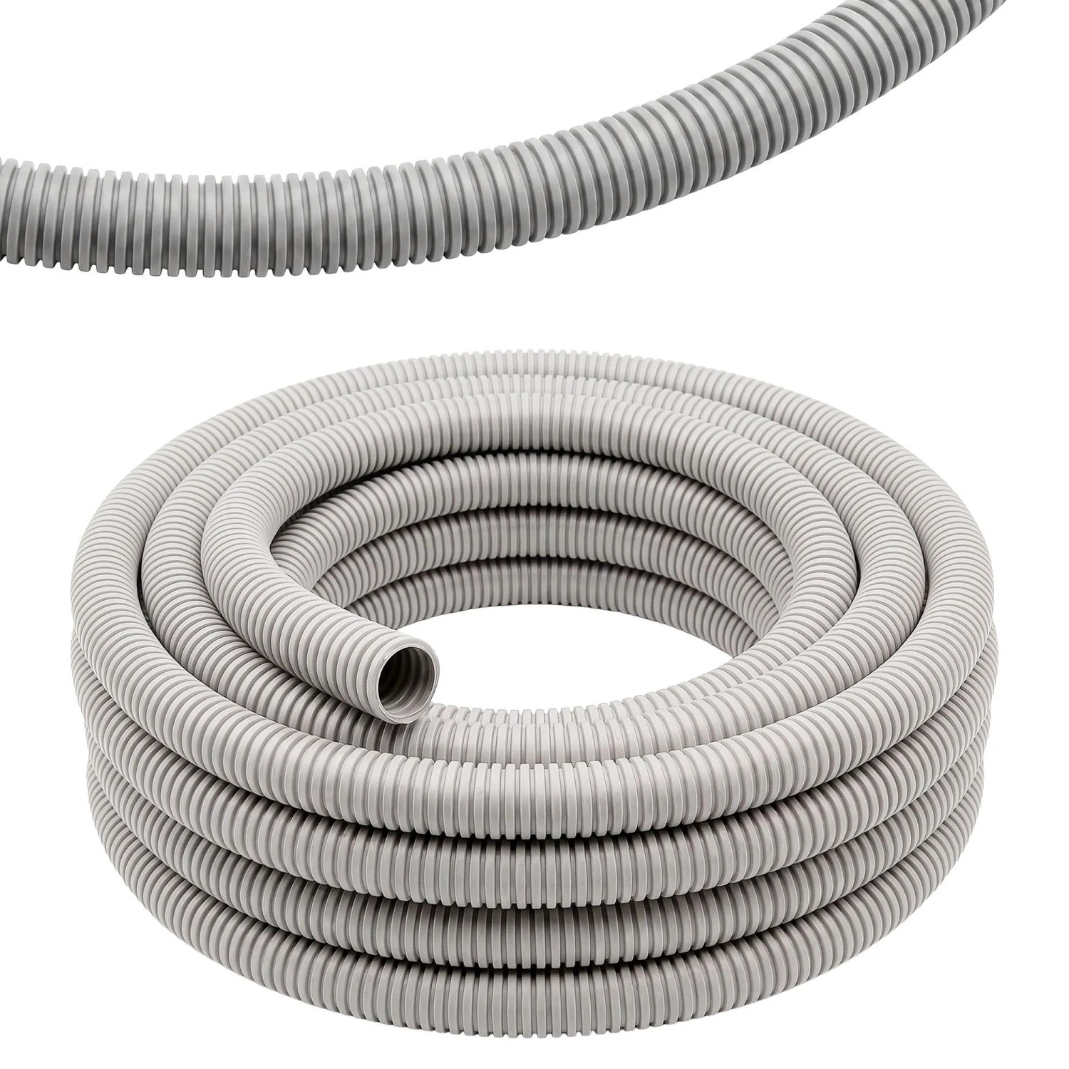 EDO Wellrohr Isolierrohr Halogenfrei 20/13,5 mm 50 m Hellgrau 320 N UV-beständig