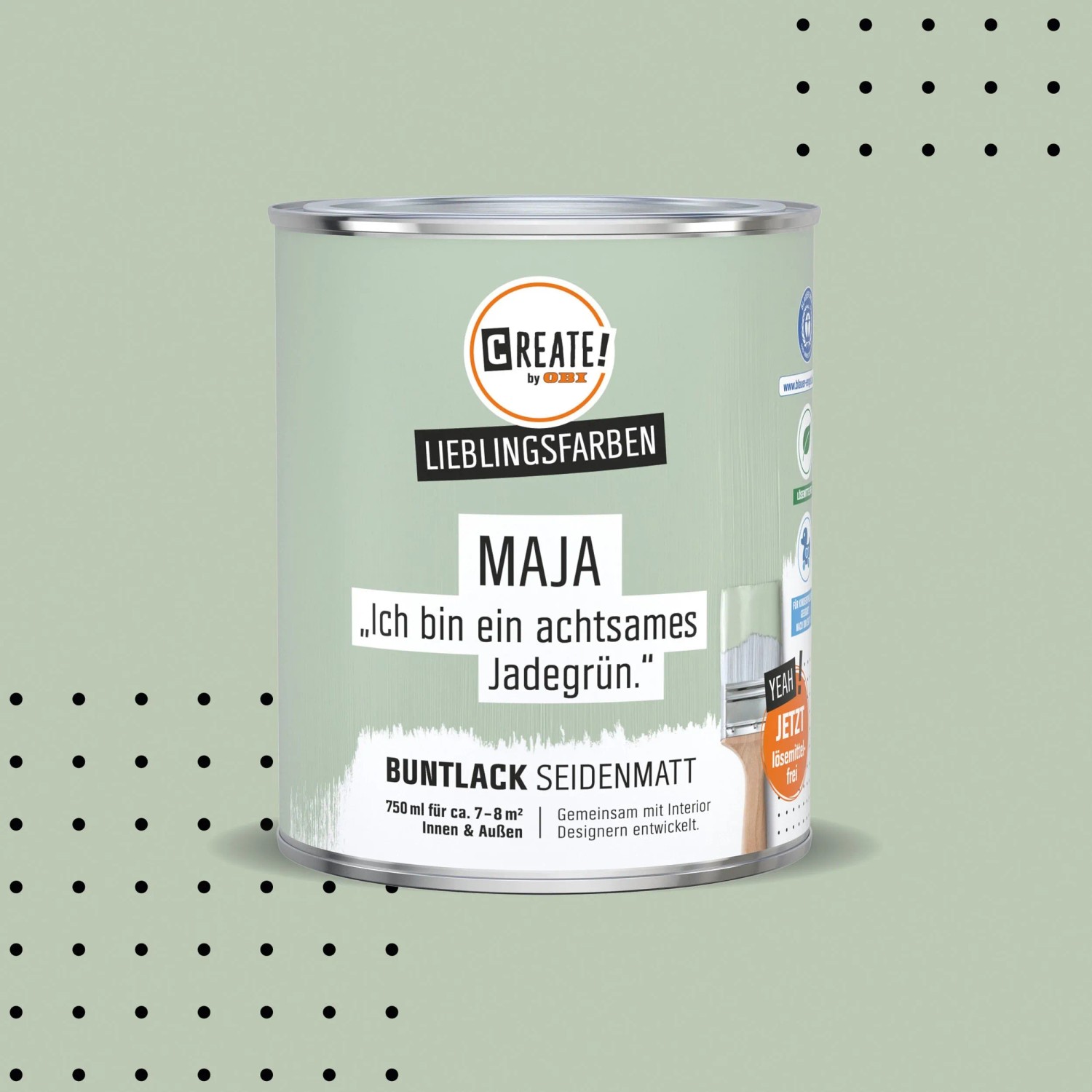 CREATE! by OBI Buntlack Lieblingsfarbe Maja Jadegrün Seidenmatt 0,75,