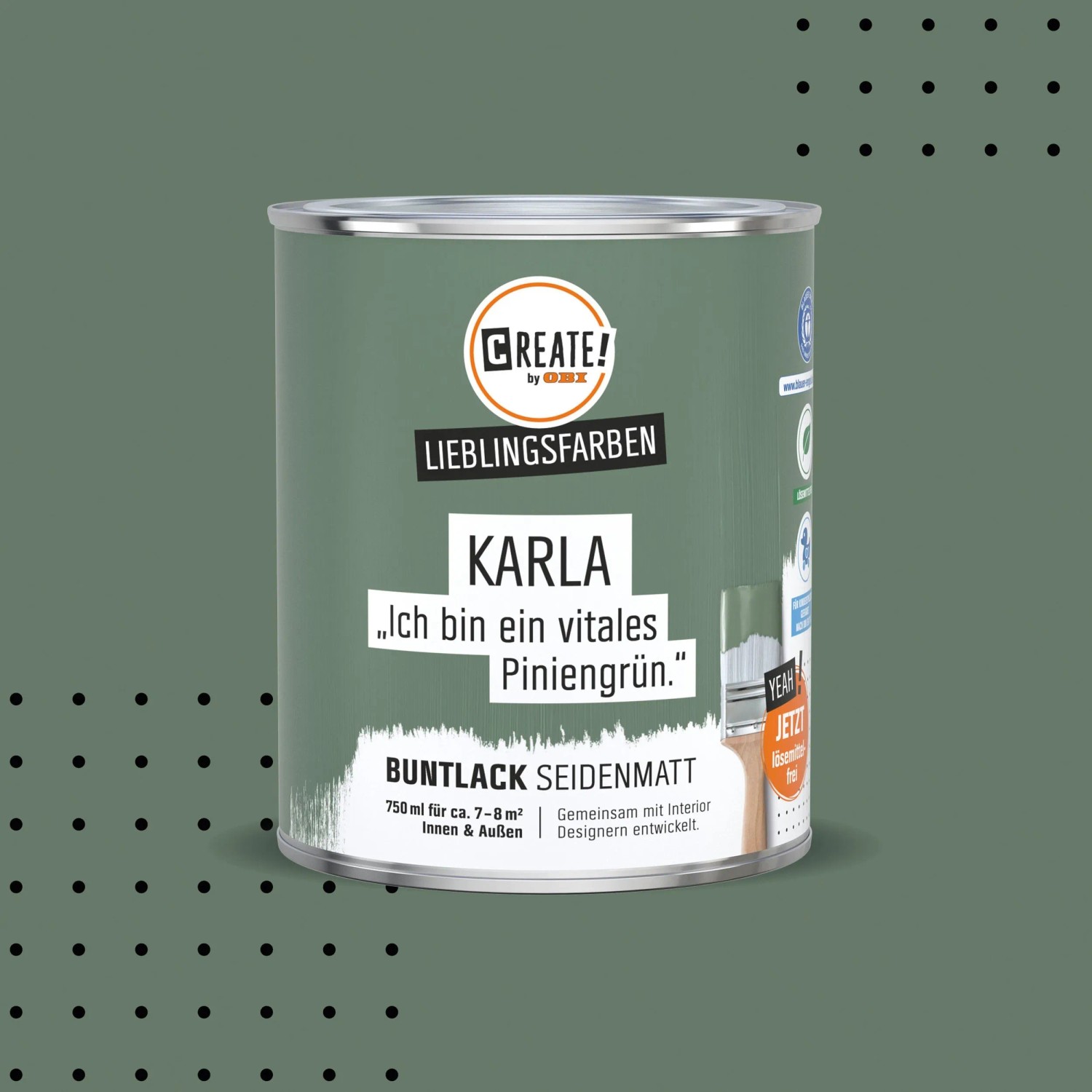 CREATE! by OBI Buntlack Lieblingsfarbe Karla Piniengrün Seidenmatt 0,75,