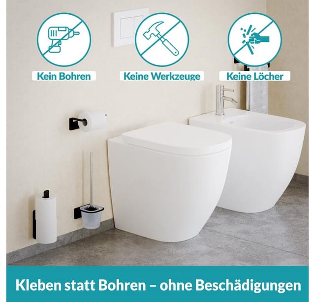 WEISSENSTEIN Toiletten-Ersatzrollenhalter Aufbewahrung Toilettenpapier ohne Bohren