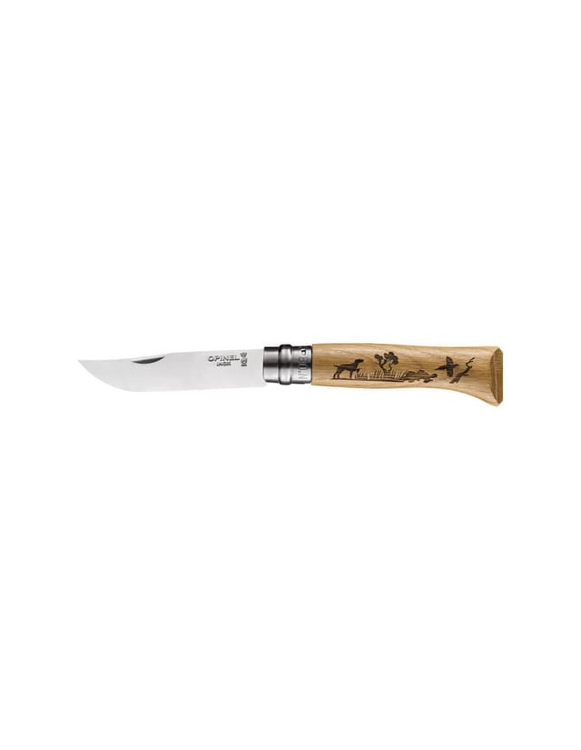 Opinel Taschenmesser Opinel-Messer, Größe 8, Animalia, Motiv Hund, Sandvikstahl
