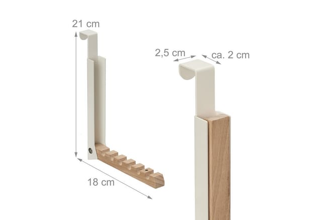 relaxdays Türhaken Klappbare Türgarderobe 2er Set, Türen, (2-St), Beige