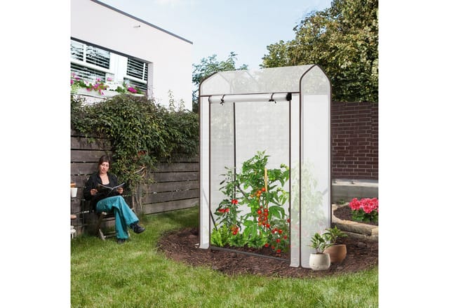 Sekey Tomatengewächshaus Foliengewächshaus Tomatenhaus mit Spitzdach für Garten und Balkon, BxTxH: 100 x 50 x 150,00 cm, 100 x 50 x 150 cm, Winterfest Dachschräge Tomaten