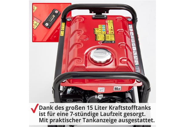 Hecht Stromerzeuger Notstromaggregat Benzin GG 3300W, 3,30 in kW, 7 PS - 5,2 kW - 15 Liter