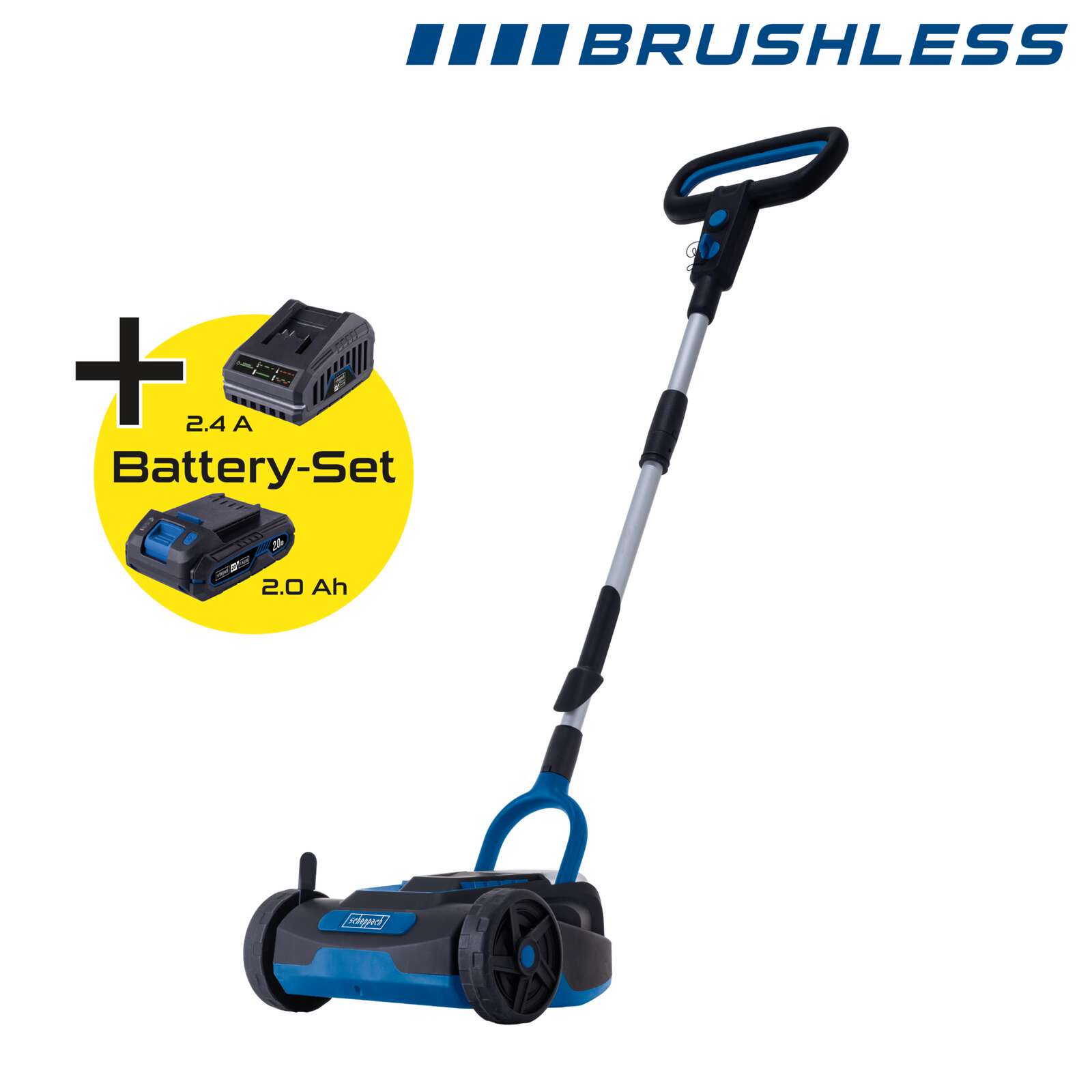 Akku-Rasenmäher BC-MP220-X Scheppach - 20V | 21,5cm Schnittbreite | 120m2 Fläche | 30 bis 50mm Schnitthöhe | LED-Akkuanzeige Bild 4