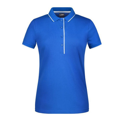 Damen Poloshirt Multi Stripe JN727, königs-blau/weiß, Größe L
