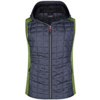 Damen Strickfleece Hybridweste JN767, grün/anthrazit-melange, Größe XL Bild 2