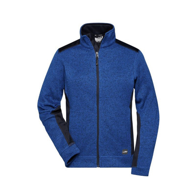 Damen Strickfleece Workwear Jacke JN861, königs-blau/navy-blau, Größe XS