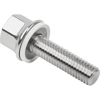 SCHRAUBE M. DICHT + UNTERLAGSCHEIBE M08X16, FORM:A OHNE SCHAFT, EDELSTAHL 1.4404 POLIERT, HYGIENIC USIT®, KOMP:70