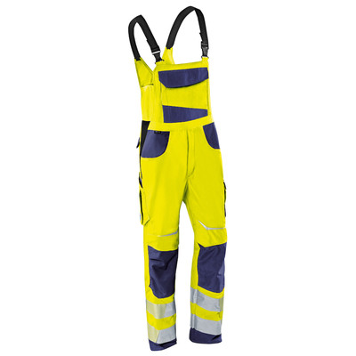 REFLECTIQ Latzhose PSA 2 3207 8340, warngelb/dunkelblau, Größe 30K
