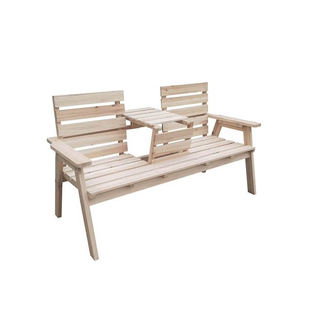 HOME DELUXE Gartenbank REYA - 159 x 85 x 64 cm, inkl. verbauter Ablagefläche & aus hochwertigem Tannenholz
