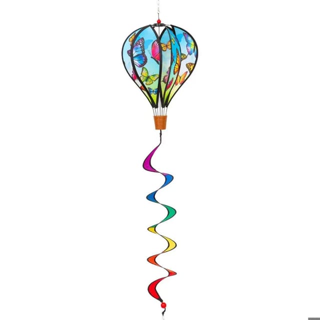 HQ Windspiel HQ Hot Air Balloon Twist Butterflies Mini Heißluftballoon, dreht sich bereits bei der geringsten Brise