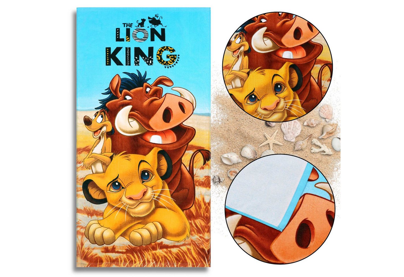 Disney Badetücher DISNEY Der König der Löwen Baumwollbadetuch, Strandtuch 70x140 cm