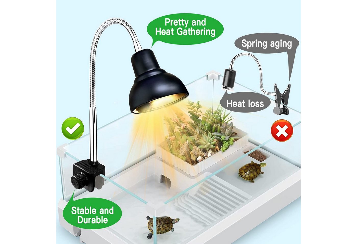 FELIXLEO Infrarotlampe Schildkröte Wärmelampe, Wärmespotlampe für Aquarium Reptil, 1-tlg. Bild 5