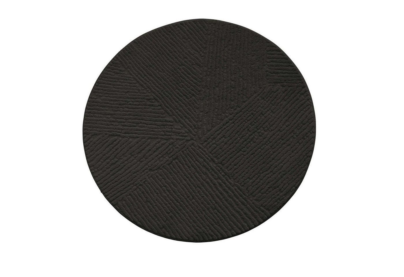 TaraCarpet Teppich TaraCarpet Homestyle 389 Fresco, rund, Höhe: 10 mm, Fresco hoch-tief weich waschbar anthrazit 80x80 rund Bild 4