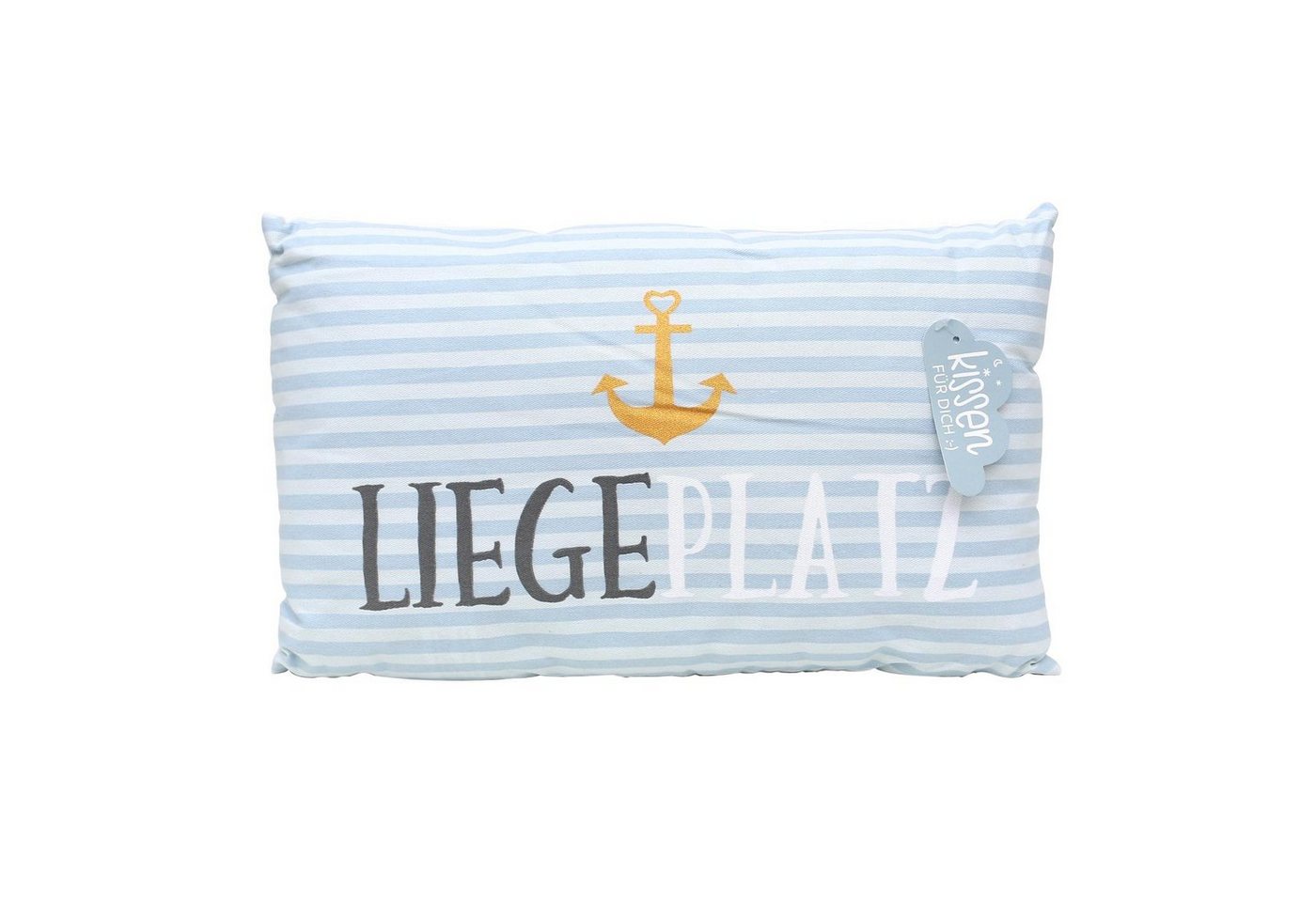 Dekohelden24 Dekokissen Meer Kissen mit Bezug aus 100% Baumwolle, L / B / H: 40 x 13 x 23 cm.