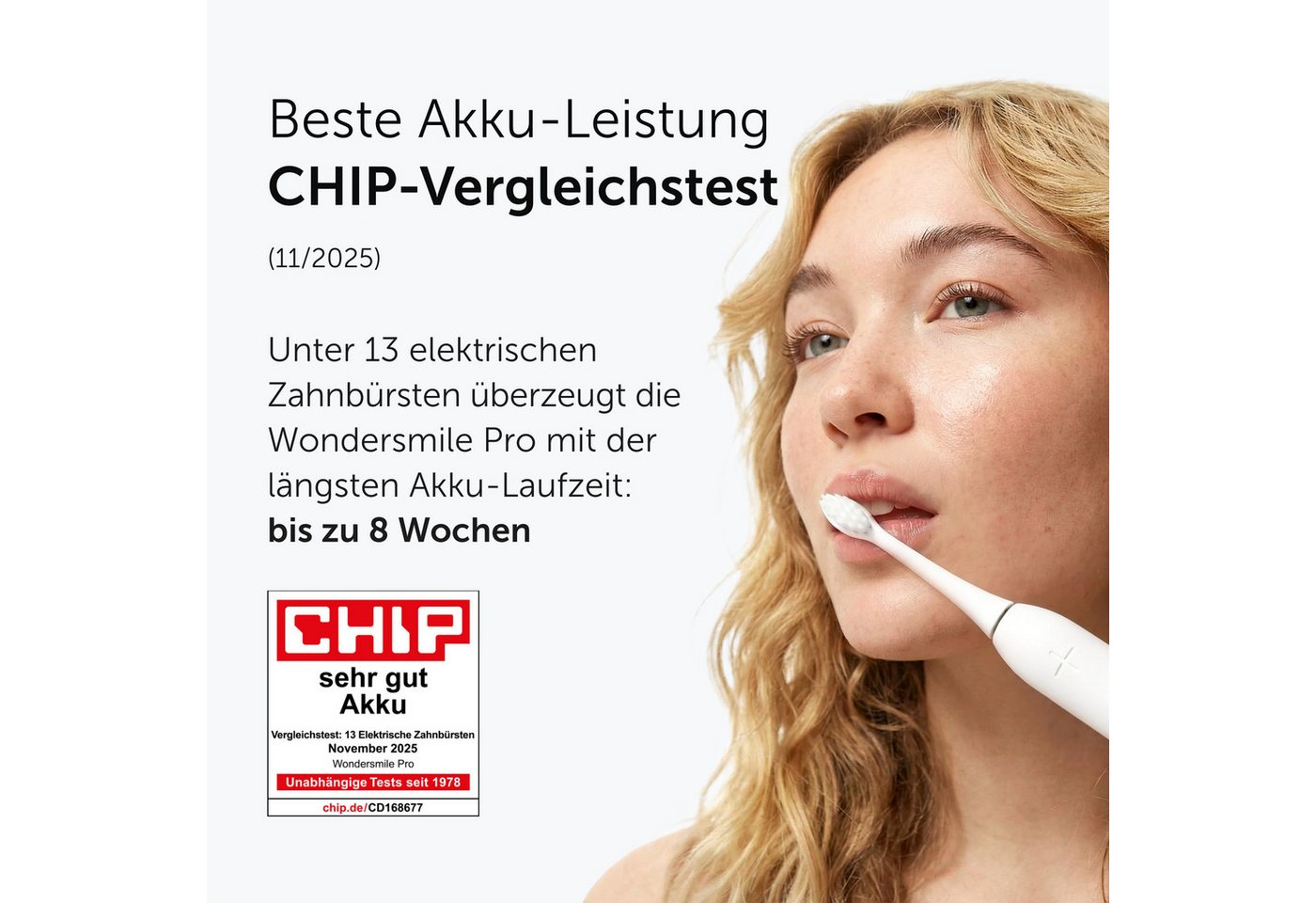 Wondersmile Schallzahnbürste Elektrische Zahnbürste - Testsieger 2026 - 100 Tage risikofrei testen, Aufsteckbürsten: 1 St., Integrierter Zungenreiniger Bild 2