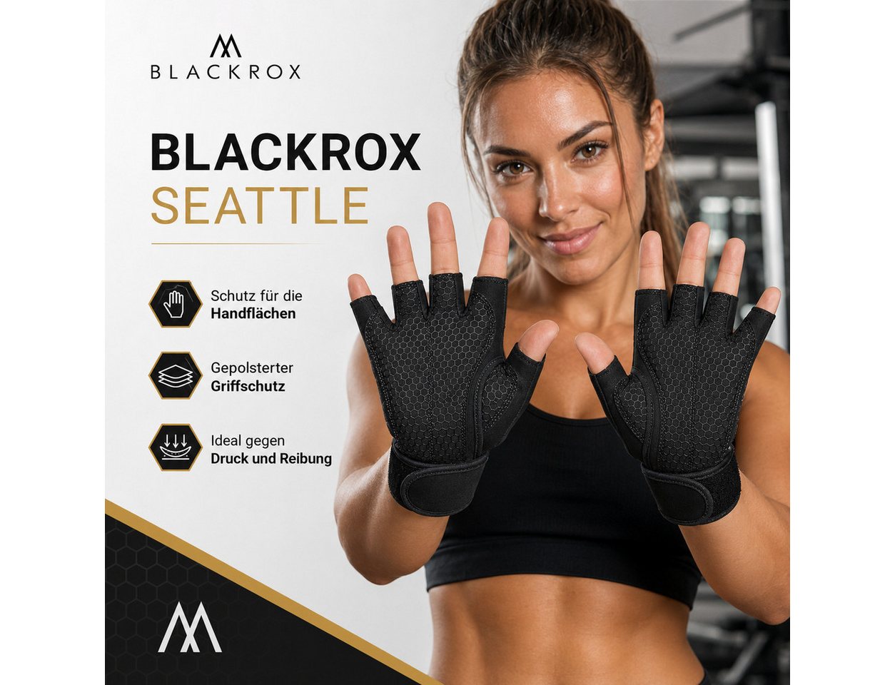 BLACKROX Trainingshandschuhe [Vergleichssieger 2026] Fitnesshandschuhe, Gr. S-XL, Damen & Herren