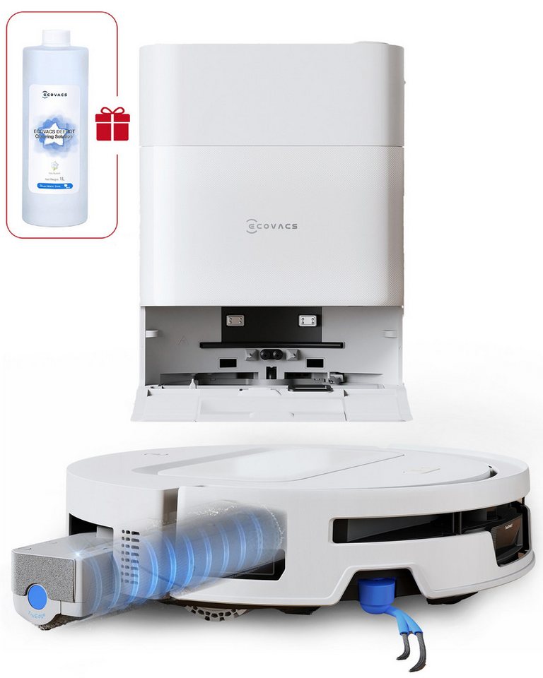 ECOVACS Saugroboter DEEBOT T90 MAX Omni Saugroboter mit Wischfunktion, 30.000 Pa Blast, 60 W, OZMO ROLLER 3.0 Wischwalze mit Selbstreinigung, TruEdge 3.0 Kantenreinigung, ZeroTangle 4.0, Heißwasser-Moppwäsche, 5200 mAh, 15 mm Automatische Wischanhebung Bild 4
