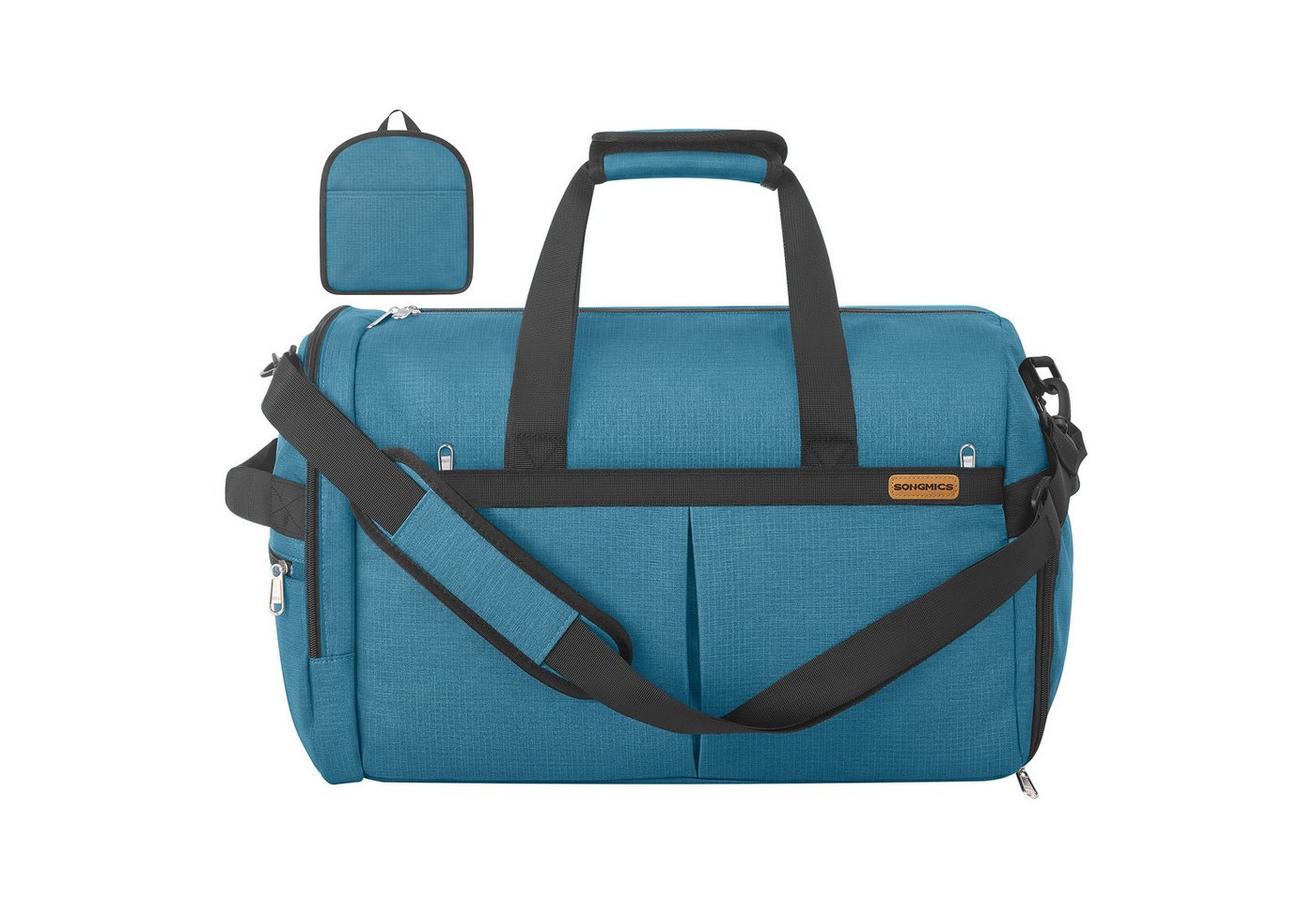 SONGMICS Reisetasche Reisetasche mit Schuhfach & Nassfach, Faltbare Sporttasche Weekender, 50 L, 55 x 35 x 25 cm, Blau Bild 5