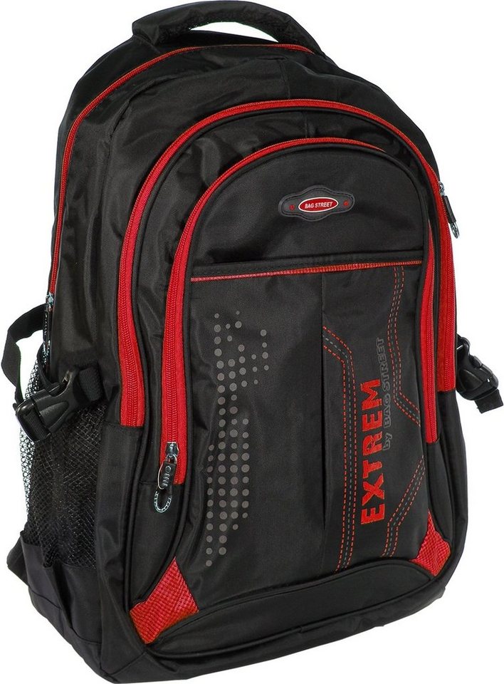 BAG STREET Sportrucksack Bag Street Damen Herren Sporttasche (Sportrucksack), Sportrucksack, Businessrucksack Synthetik, schwarz, rot ca. 30cm x ca. Bild 3