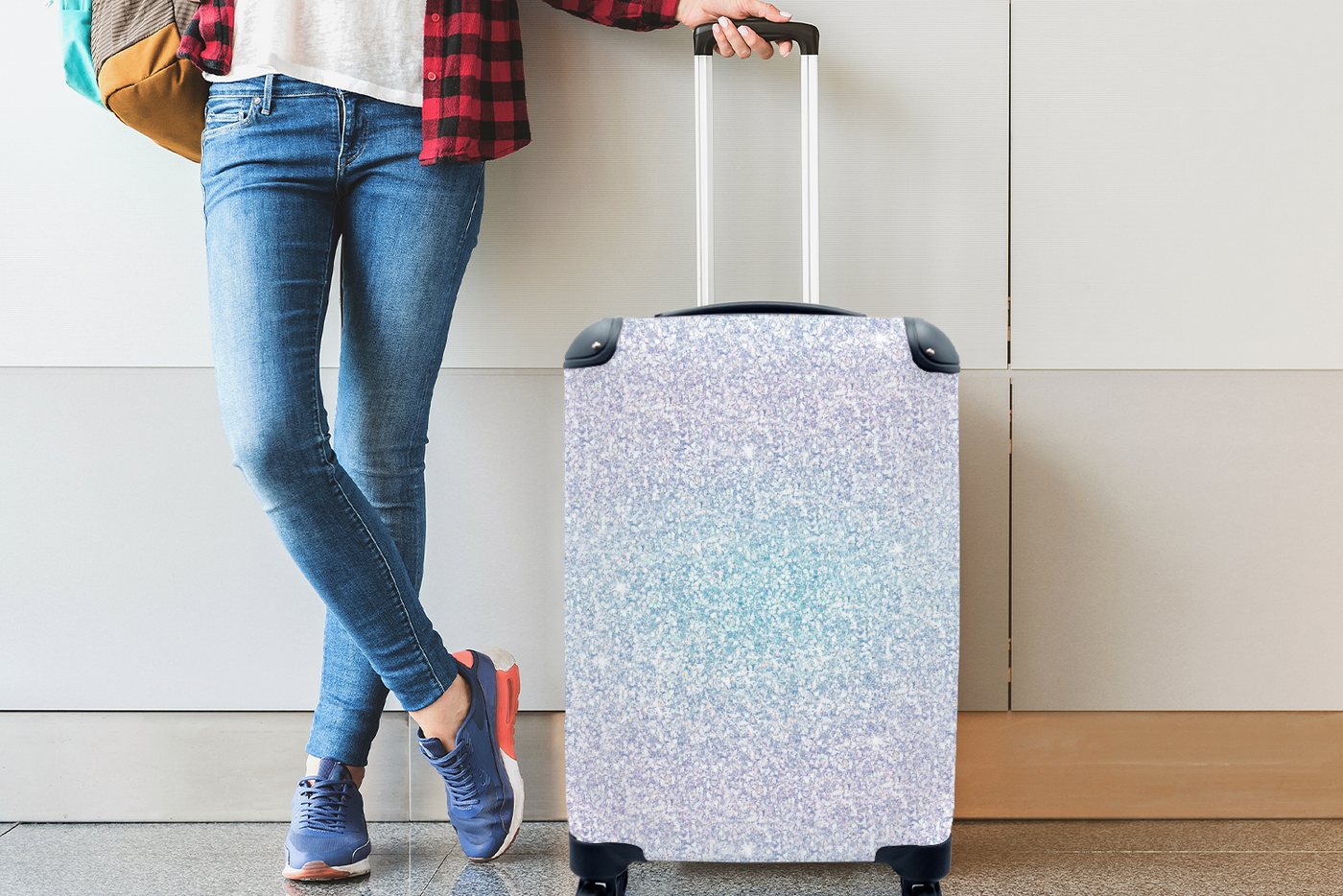 MuchoWow Handgepäckkoffer Opal - Waage - Tierkreiszeichen - Muster, 4 Rollen, Reisetasche mit rollen, Handgepäck für Ferien, Trolley, Reisekoffer Bild 2