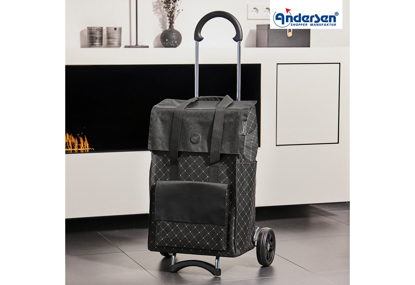 Andersen Einkaufstrolley Scala Shopper Lisa schwarz, belastbar bis 40kg, wasserabweisend Bild 3