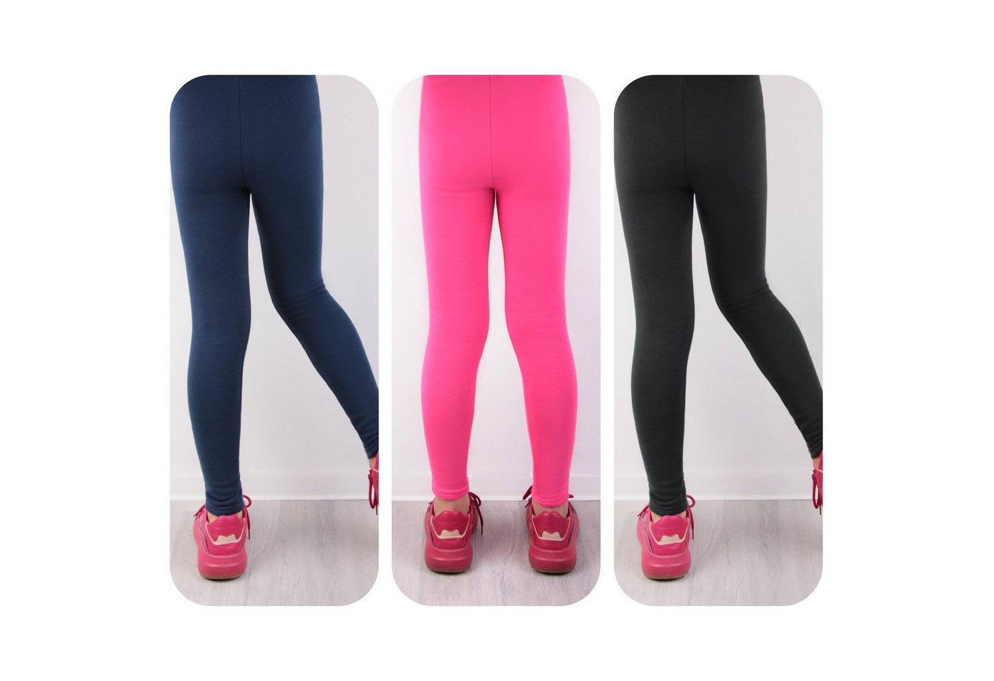 L&K-II Thermoleggings 4602 (1/2/3er-Pack, 3-tlg., 1/2/3er-Set) Winter gefütterte Mädchen Leggings Bild 4