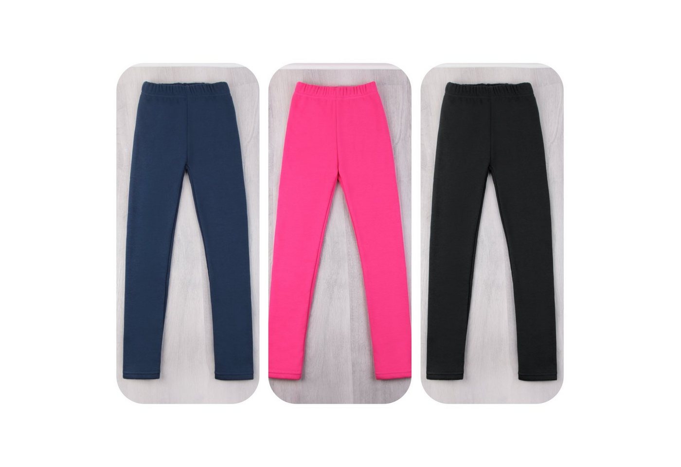 L&K-II Thermoleggings 4602 (1/2/3er-Pack, 3-tlg., 1/2/3er-Set) Winter gefütterte Mädchen Leggings Bild 5