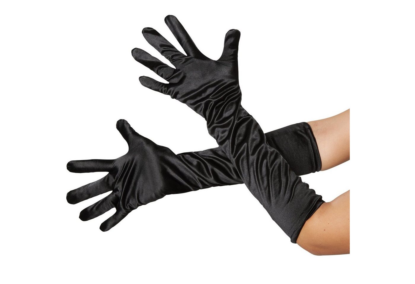 dressforfun Kostüm Häschen, auch Hasenfigur, Gr. S, Fünflagiger Rock aus Satin und Tüll, in schwarz/weiß, Inkl. Satinhandschuhe und Haarreif mit Hasenohren
