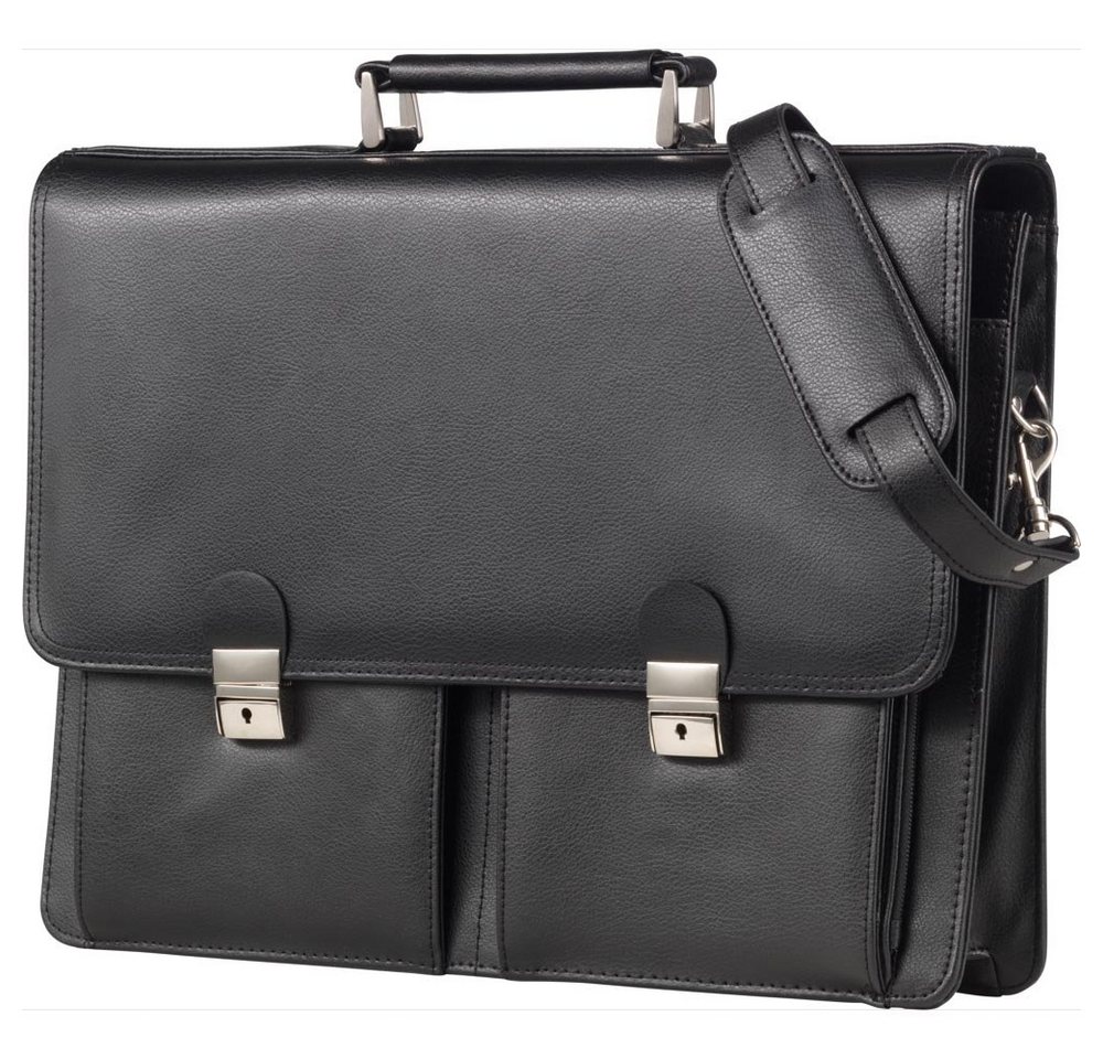 Alassio® Aktenkoffer Alassio Aktentasche VENETO Lederimitat - schwarz