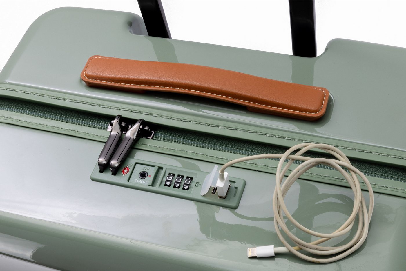 Travelhouse Trolleyset Capri, 4 Rollen, (3er Set, 3 tlg., 3 tlg. Hartschalen Trolley Set), mit USB + USB C, Rollenbremse & Polycarbonat Hartschale Bild 3