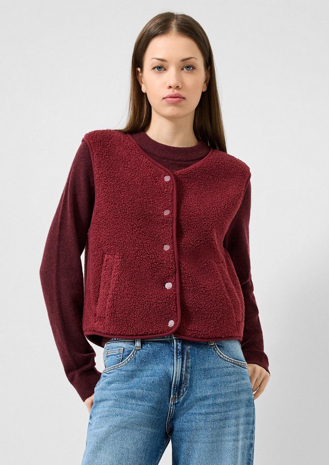 QS Funktionsweste Indoor-Weste Teddyweste mit Eingrifftaschen, Vanessa Mai